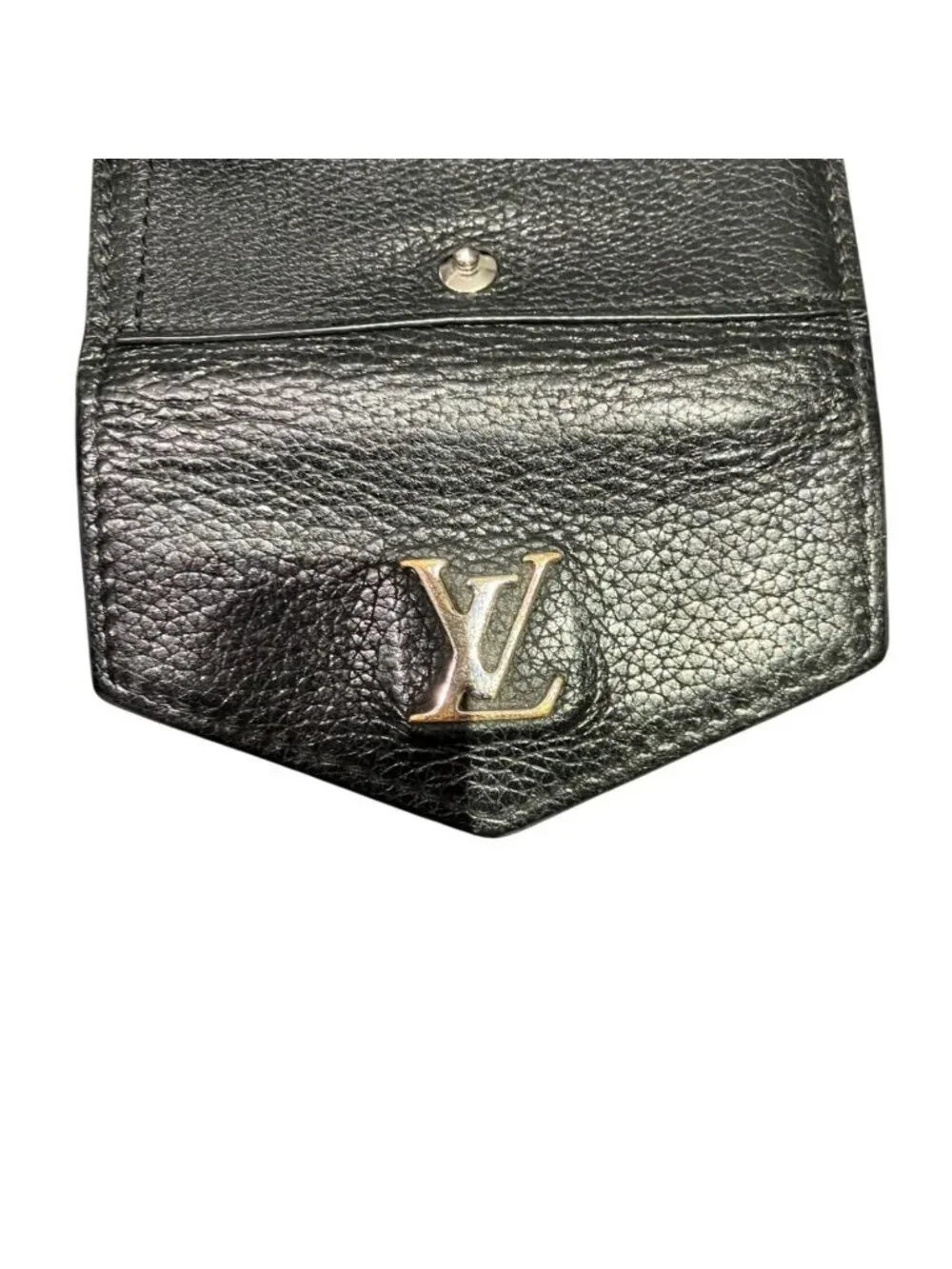 Louis Vuitton Portefeuille Lock Mini Taurillon Trifold Wallet Leather